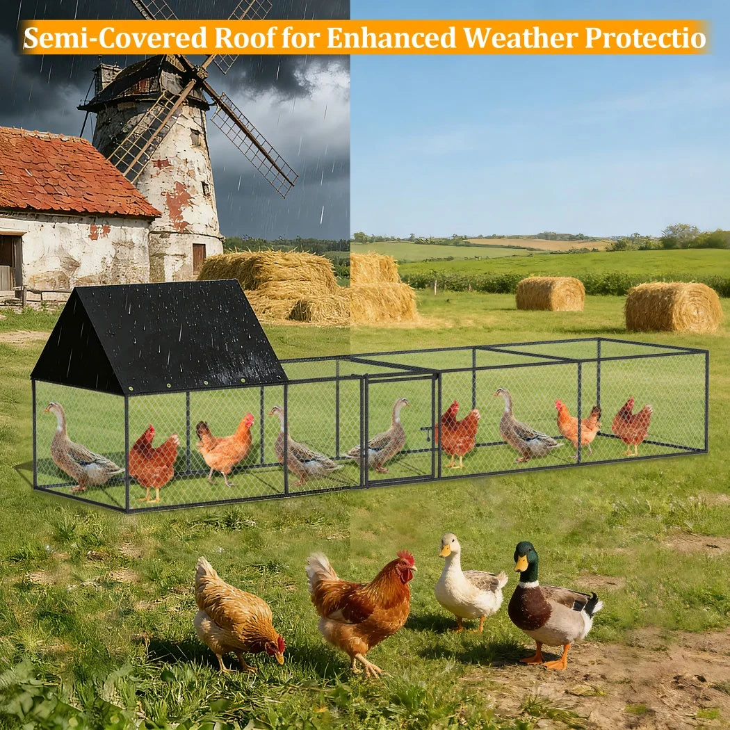 Bowart Large Outdoor Chicken Coop Cage Hen House Run