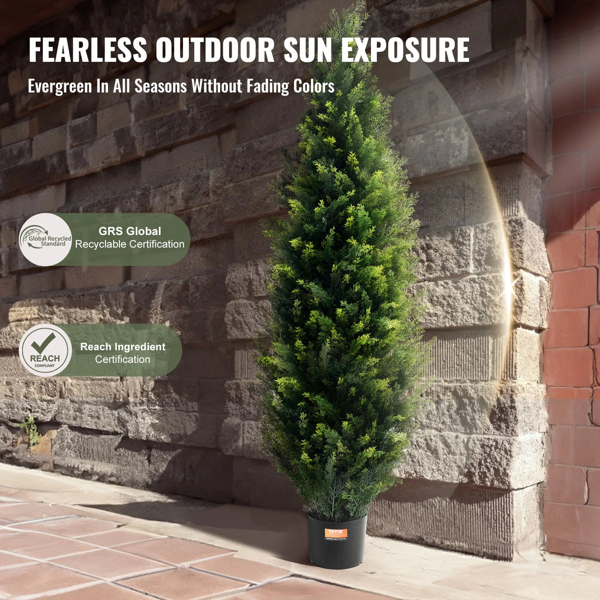 SucceBuy Artificial Cedar Topiary Tree For Home Decor