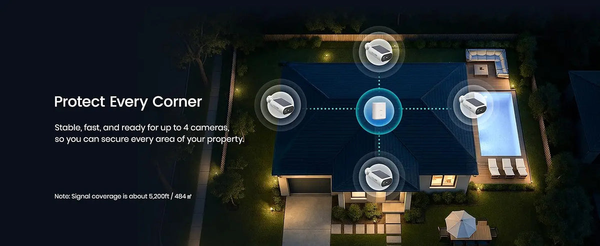 Dekco 3MP WiFi Solar Security Camera With Color Night Vision And Two Way Audio
