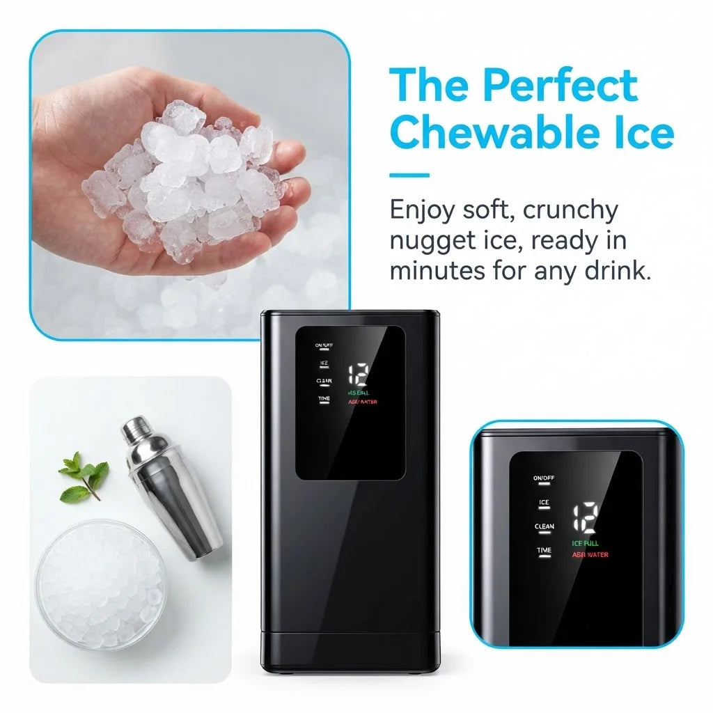 Philergo Nugget Ice Maker Countertop 40 Lbs Per 24H