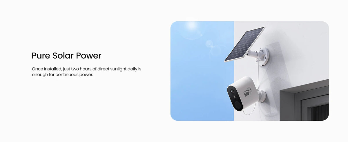 Aosu 3MP WiFi Solar Camera System 4 Cam Kit Outdoor Wireless