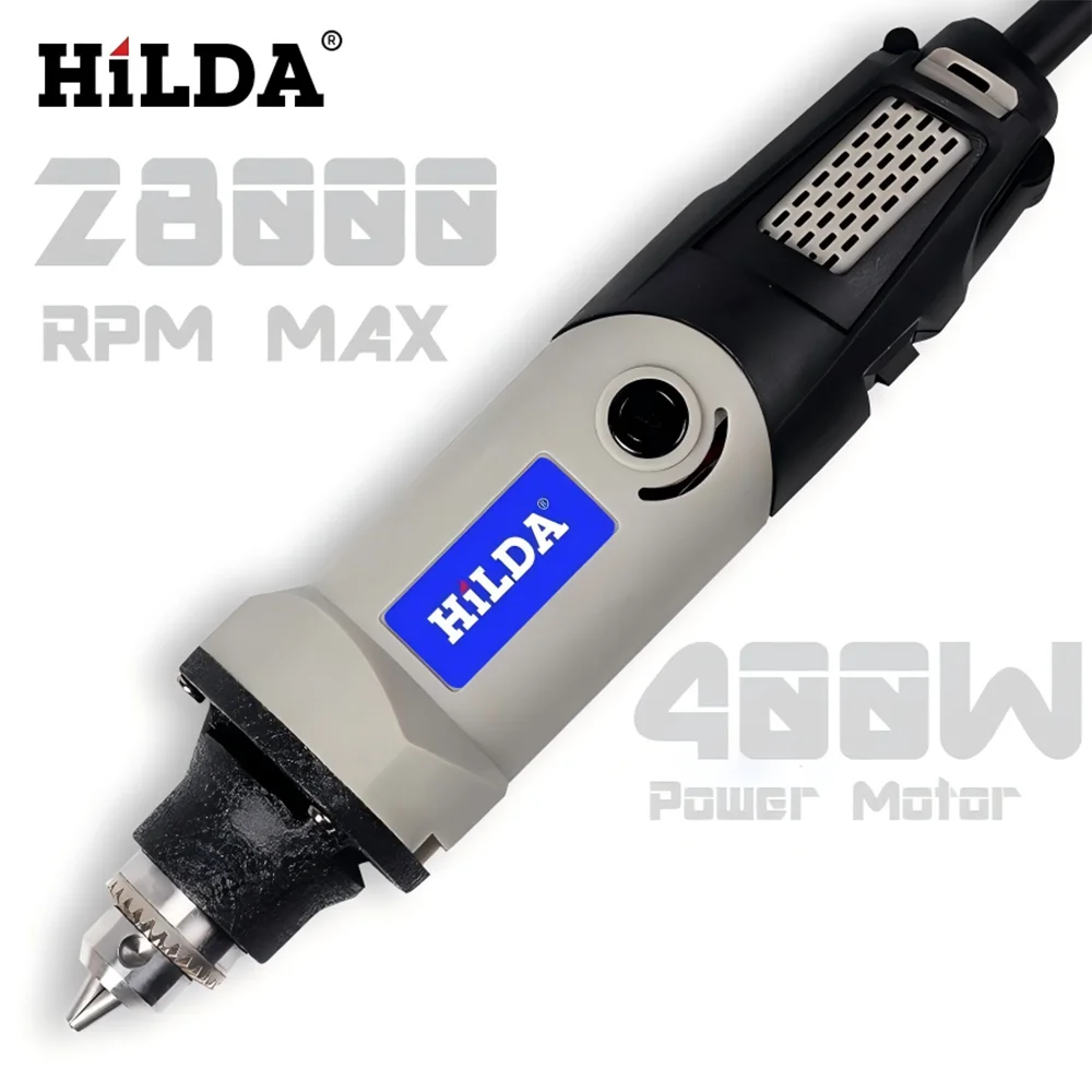 HILDA Rotary Tool 400W Drill Electric Tools Engraving Grinding Polishing 6 Variable Speed High Power DIY Power Tools