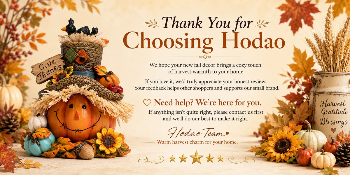 Hodao Thanksgiving Harvest Scarecrow Figurine With Give Thanks Sign