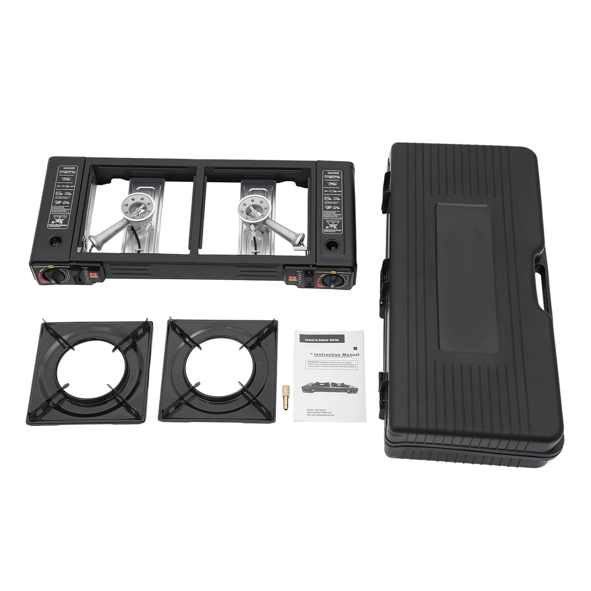 2 Burner Portable Camping Stove With Piezo Ignition For Butane Or LPG