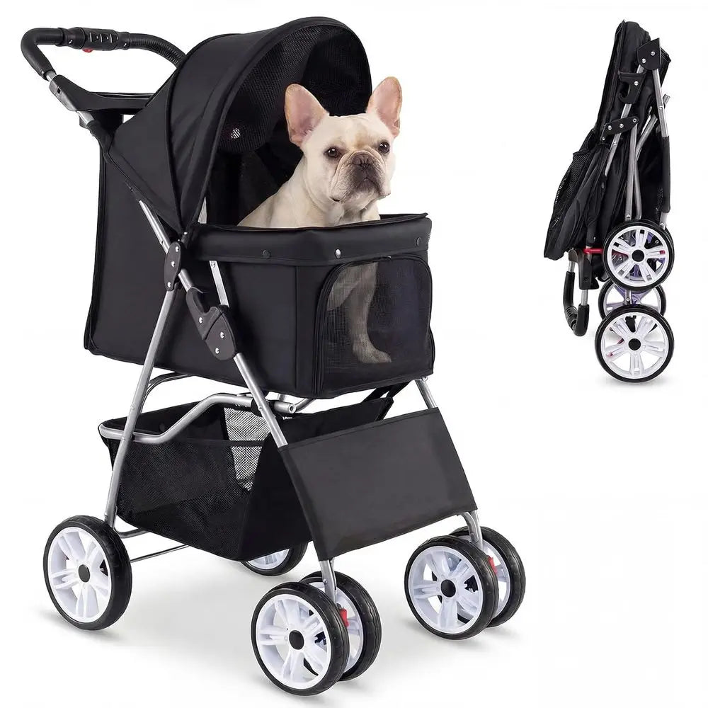 Lightweight Lockable Wheel Pet Stroller For Small Dogs And Cats