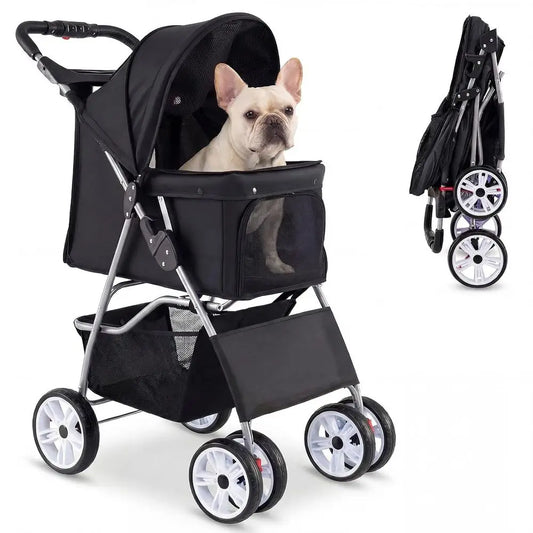 Lightweight Lockable Wheel Pet Stroller For Small Dogs And Cats