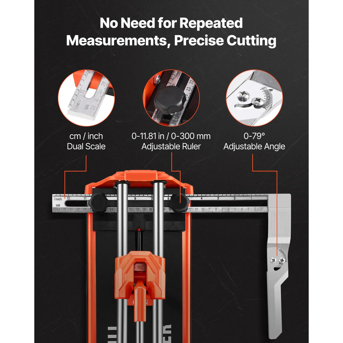 SucceBuy 17-Inch Manual Tile Cutter for Wall & Polished Tiles Double Rails for Precise Cutting Tungsten Carbide Wheel Precise