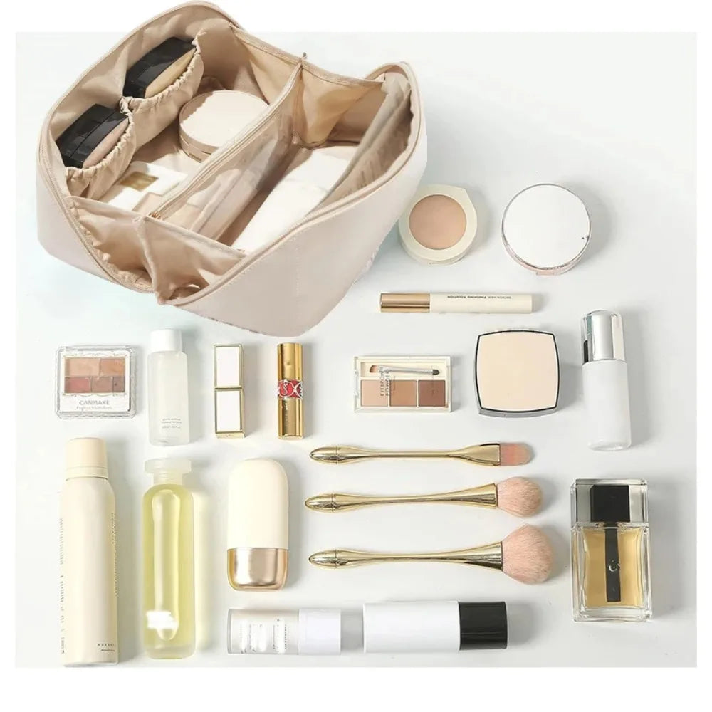 Travel Makeup Organizer Cosmetic Toiletry Bag With Zipper Storage