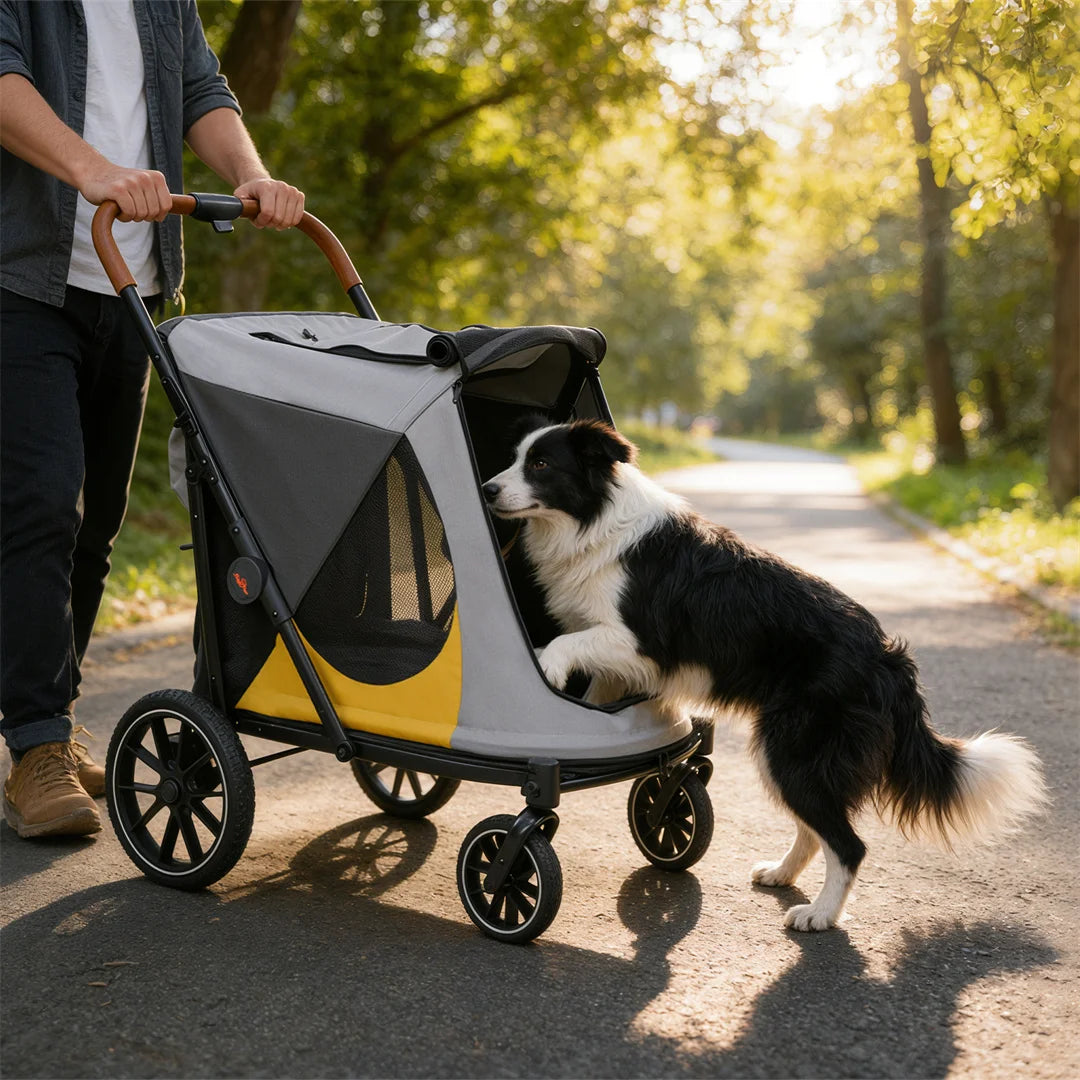 Brandless Portable Large Dog Stroller With Folding Wheels And Storage