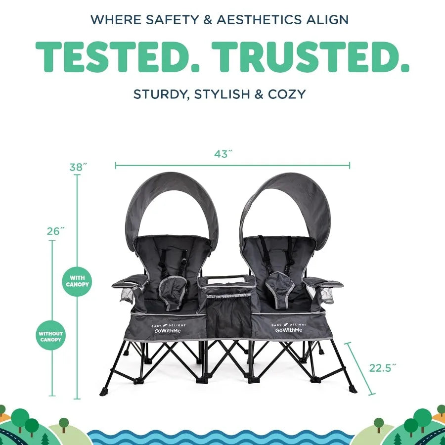XIUWO Go With Me Duo Deluxe Portable Double Kids Chair
