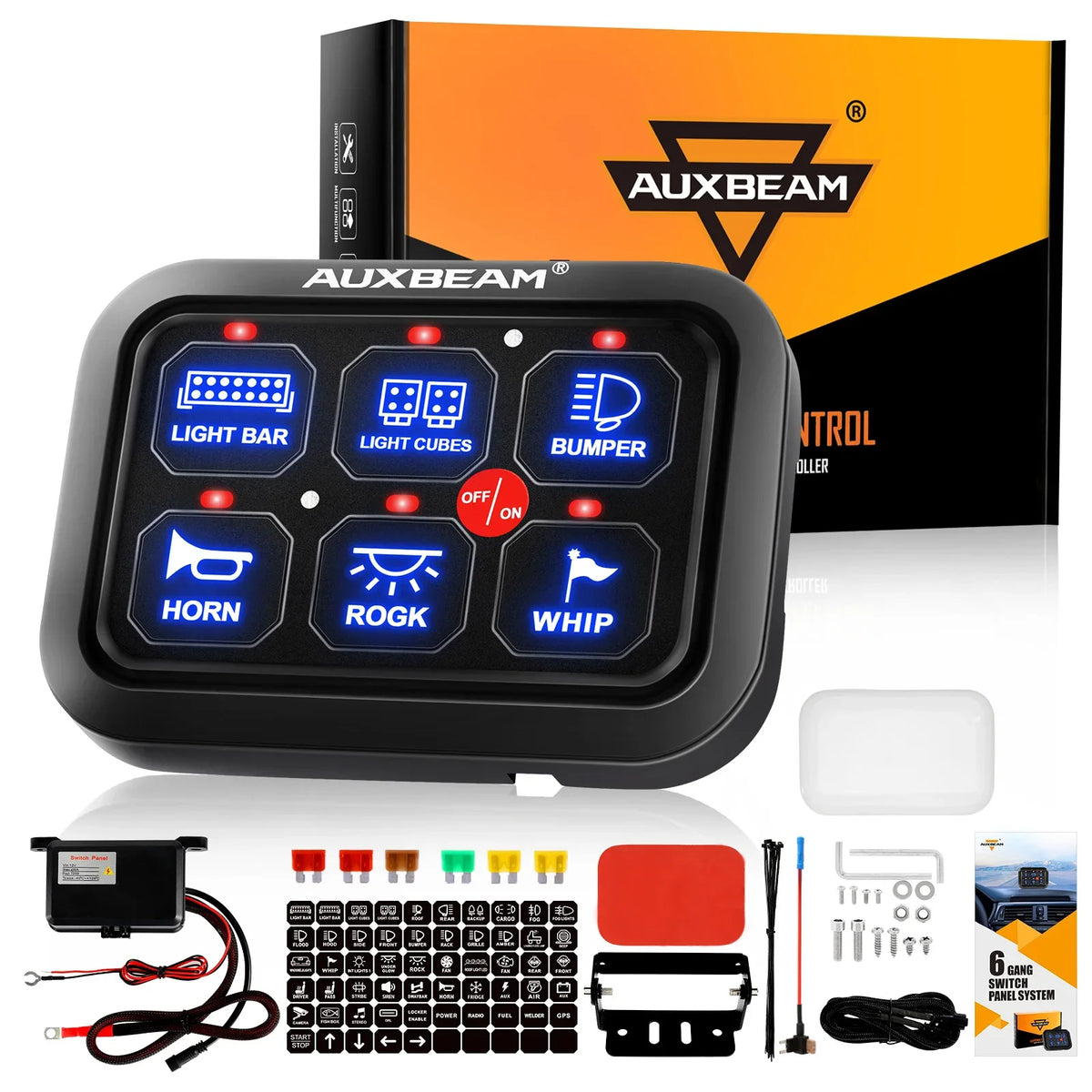 Auxbeam 6 To 8 Gangs LED Switch Panel Relay SystemPro