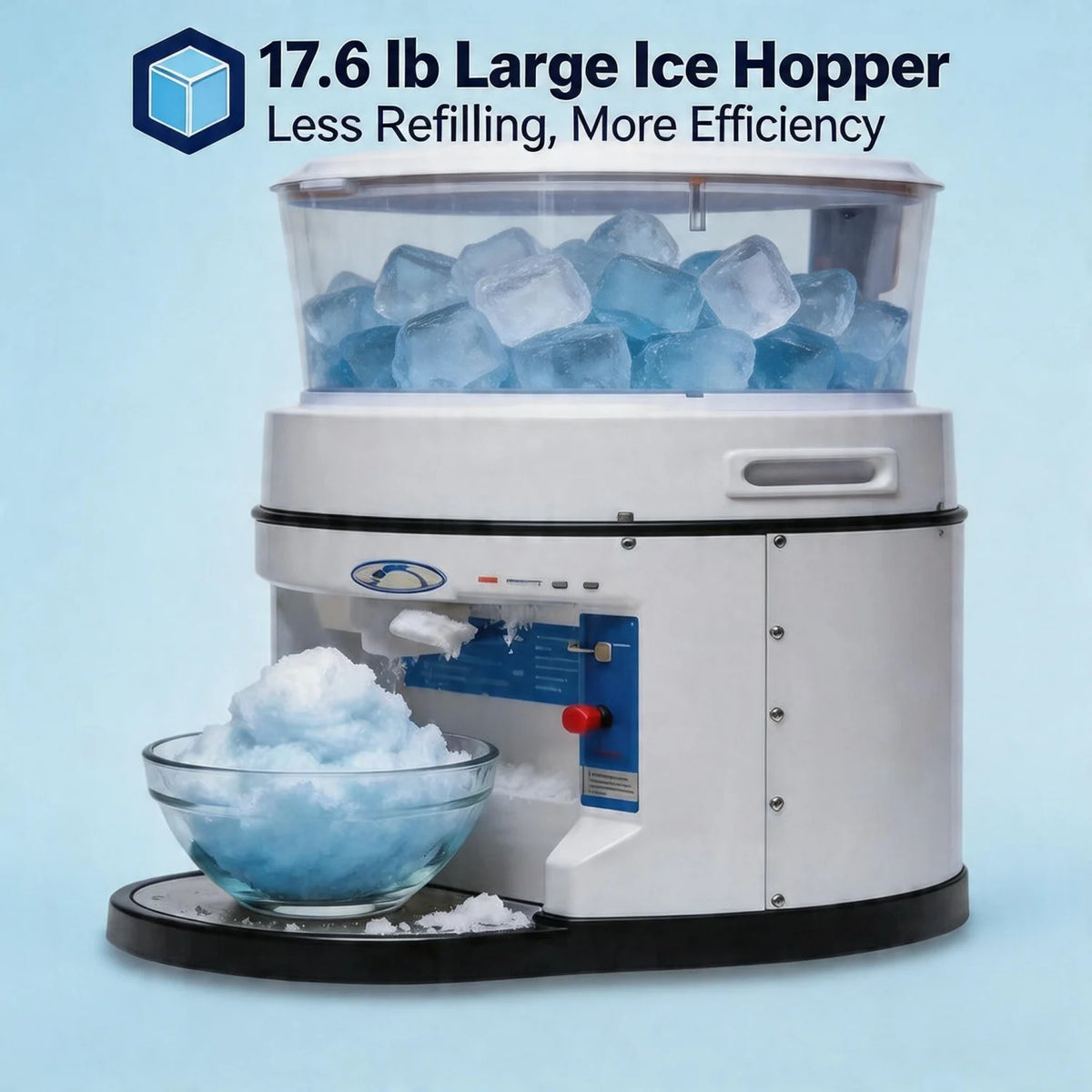 Electric Stainless Steel Ice Shaver Machine With Adjustable Texture