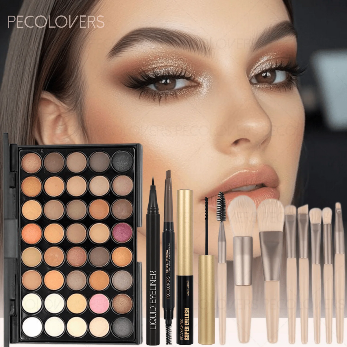 Eye And Brow Makeup Kit With Eyeshadow Palette Eyeliner Mascara