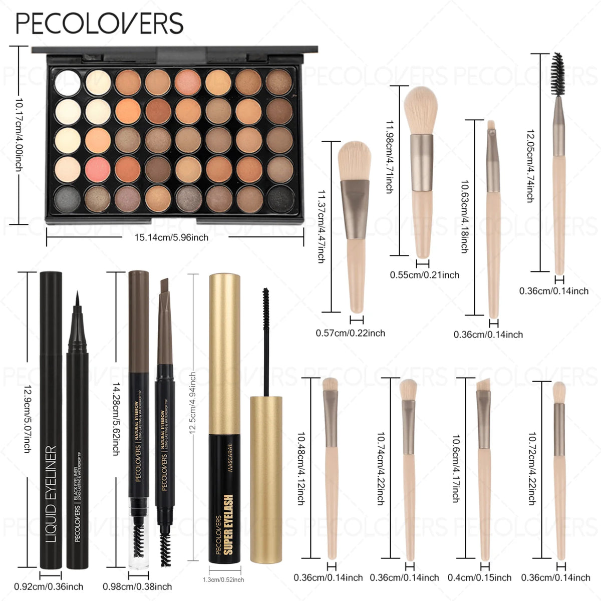 Eye And Brow Makeup Kit With Eyeshadow Palette Eyeliner Mascara