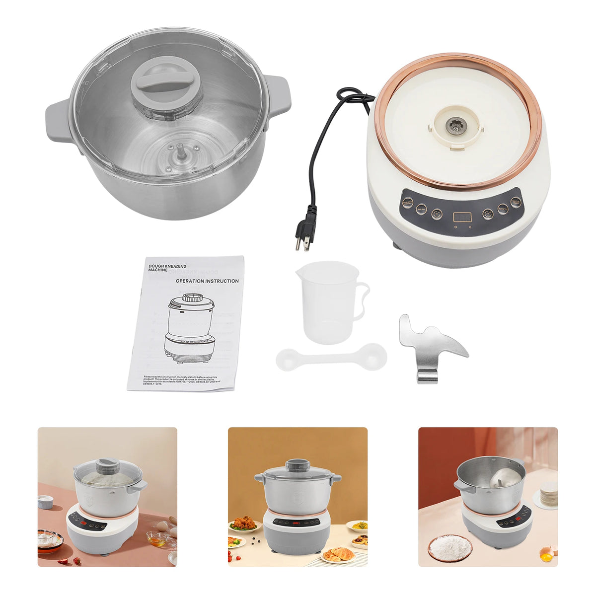 200W Electric Dough Maker With Ferment Function 304 Stainless Steel
