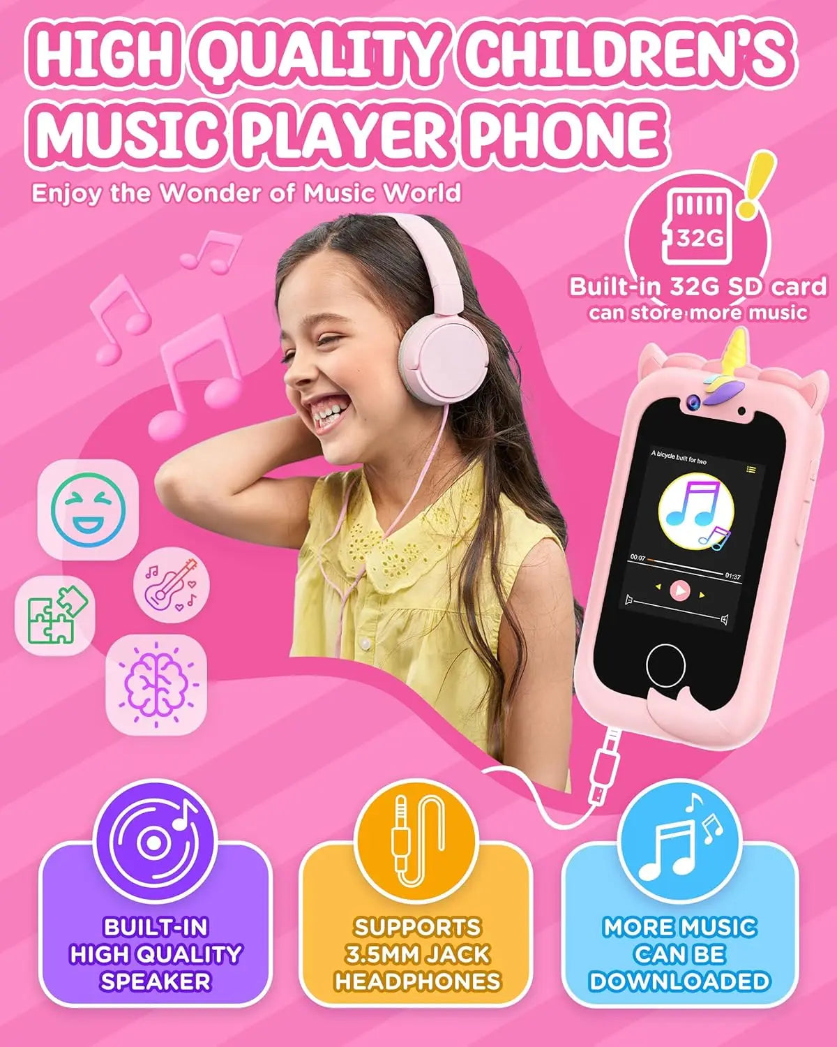 Educational Kids Smart Phone Toy With Touch Screen Learning