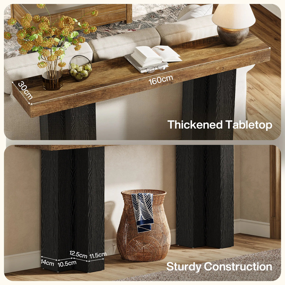 Tribesigns Farmhouse Console Table for Entryway Hallway and Living Room