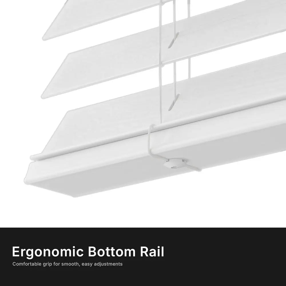 2 Textured Slat Wood Blinds, 63 Wide x 72 Long, White with Traditional Crown Valance, Customizable Sizes