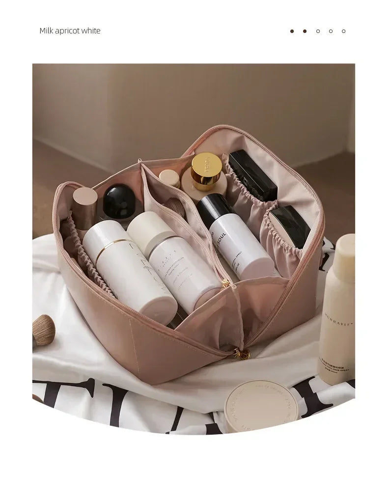 Travel Makeup Organizer Cosmetic Toiletry Bag With Zipper Storage
