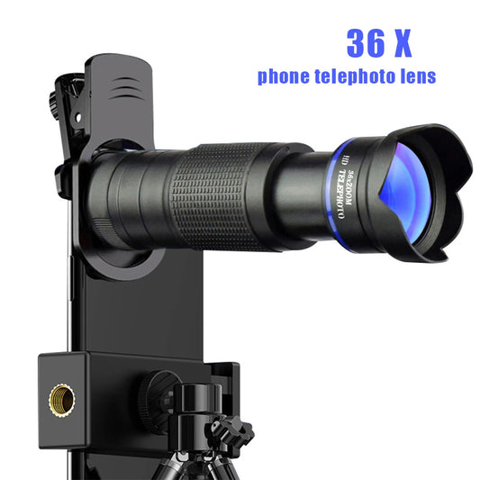 36X Telescope Zoom Lens Monocular Mobile Phone Camera Lenses for iPhone Samsung Smartphones For Camping Hunting Sports