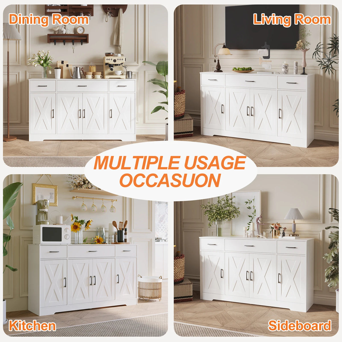 Huisenitre Buffet Cabinet With Coffee Bar And Storage