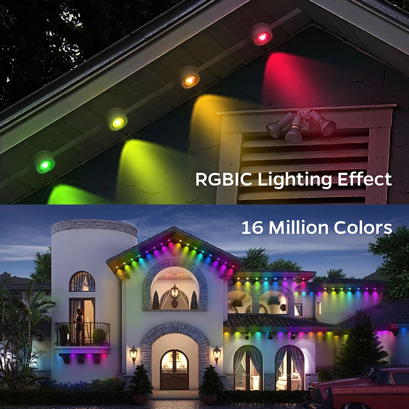 GCTeching Waterproof Permanent Outdoor LED String Lights For Decoration