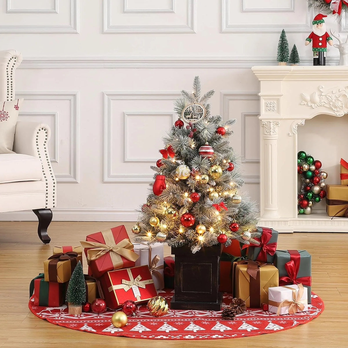 Pre Lit Artificial Christmas Tree With Timer And Battery Operated