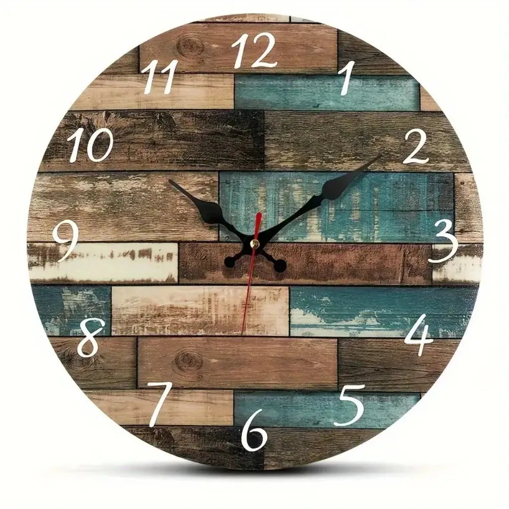 Rustic Farmhouse Wall Clock With Silent Japanese Quartz Movement