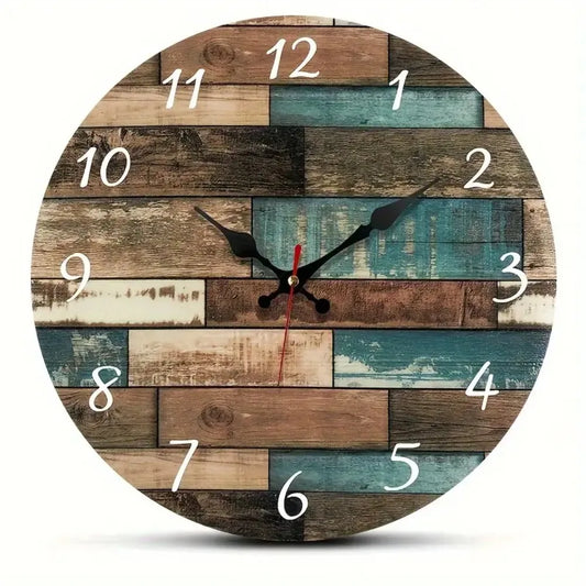 Rustic Farmhouse Wall Clock With Silent Japanese Quartz Movement