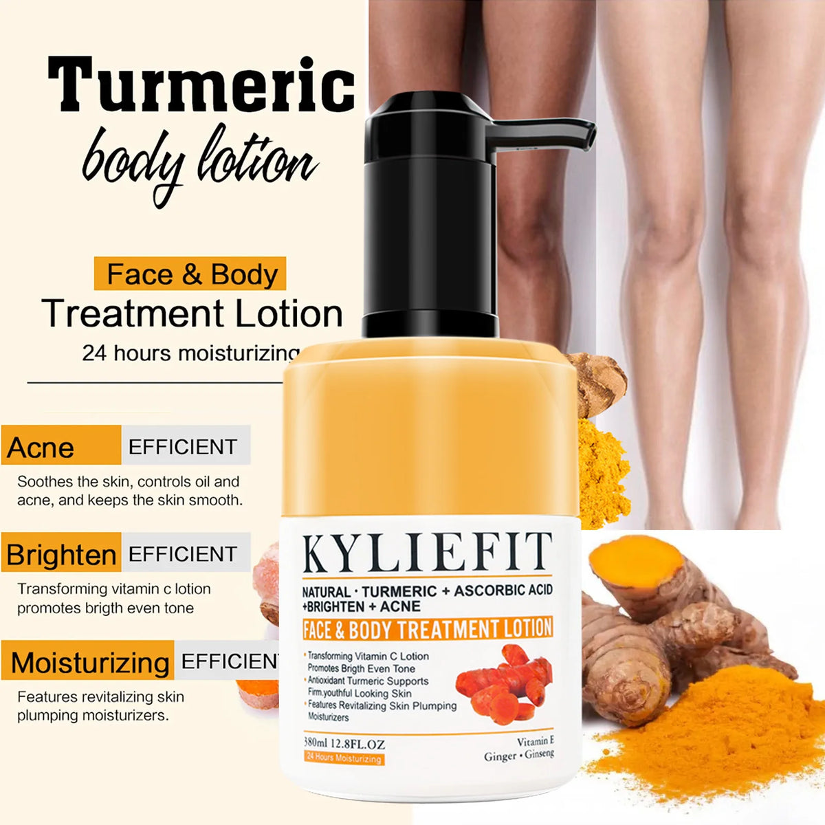 AILKE Organic Turmeric Skincare Kit for Brightening and Hydration