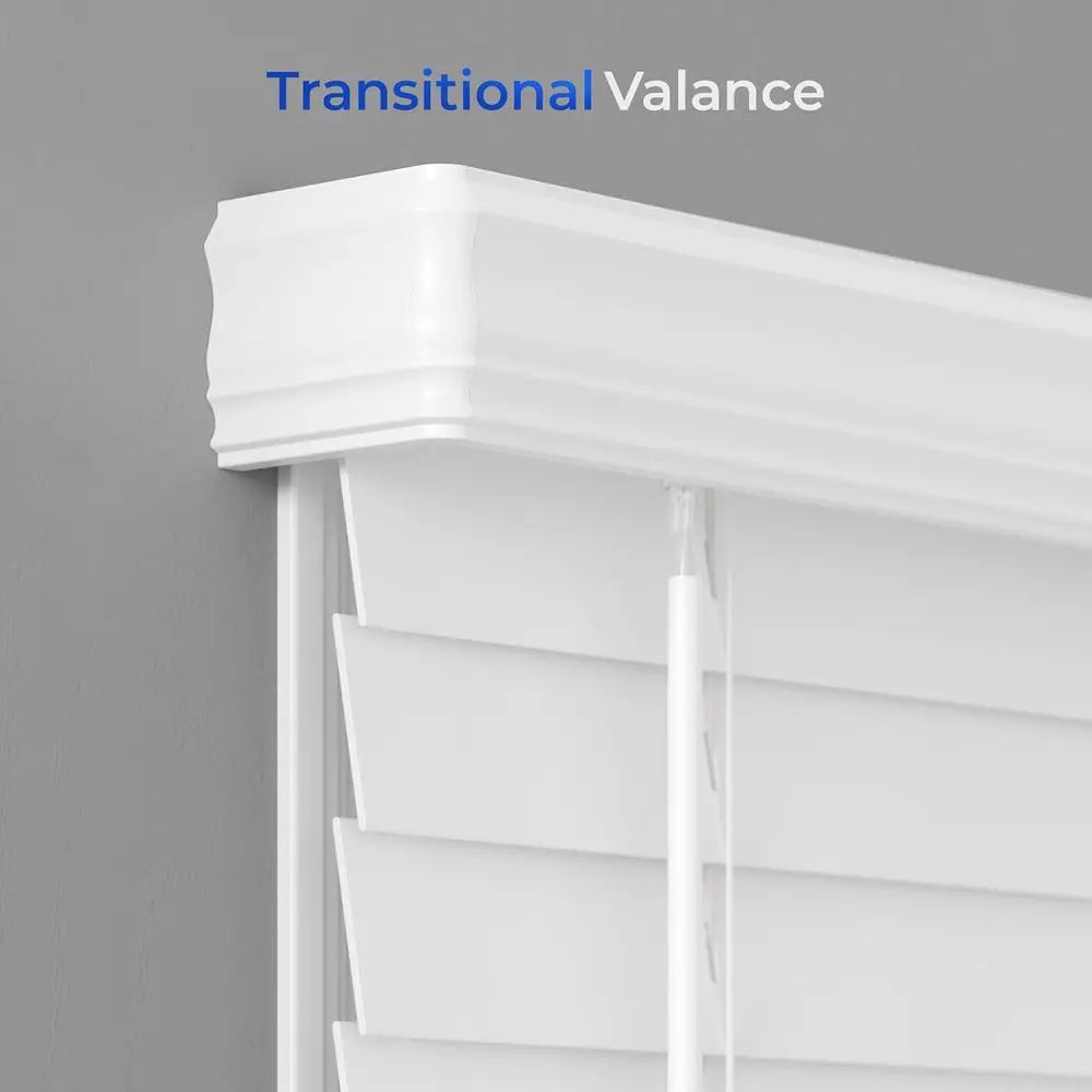 2.5 Wider Slat White Wood Blinds, 69.5 Wide x 72 Long, Customizable Sizes, Cordless Option