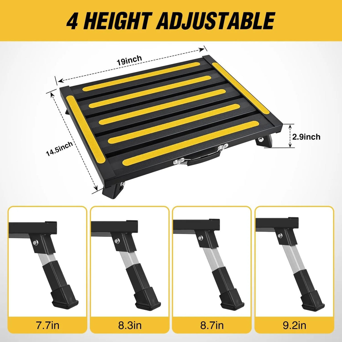 Nilight Portable RV Step Stool Aluminum Heavy Duty Anti Slip