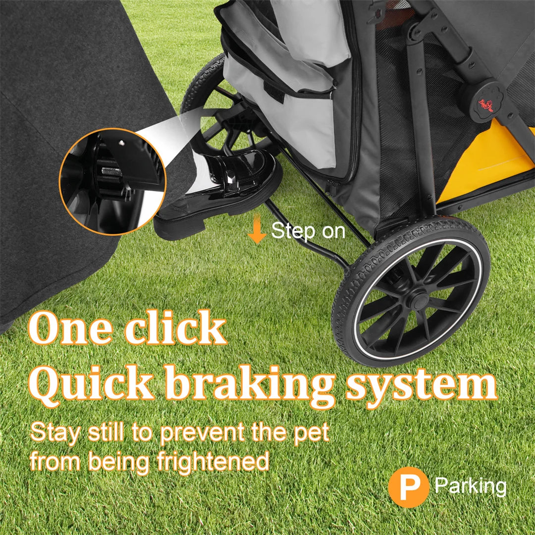Brandless Portable Large Dog Stroller With Folding Wheels And Storage