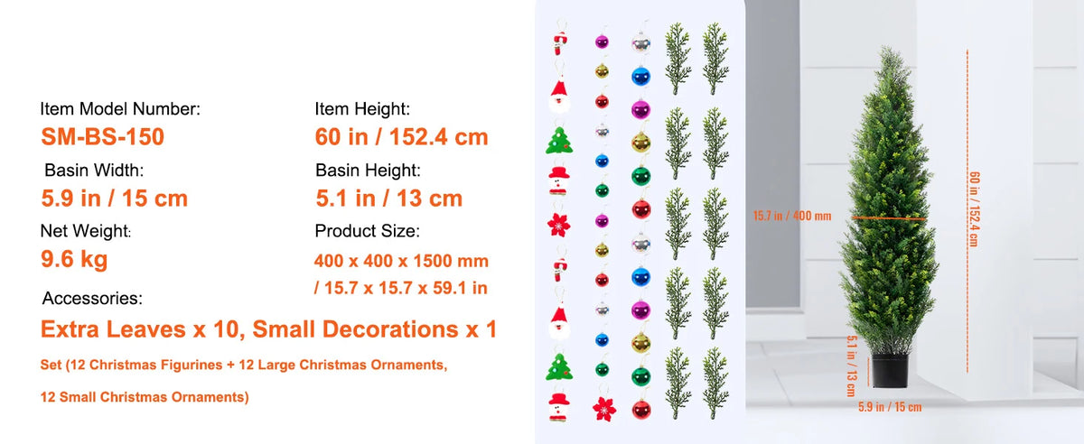 SucceBuy Artificial Cedar Topiary Tree For Home Decor
