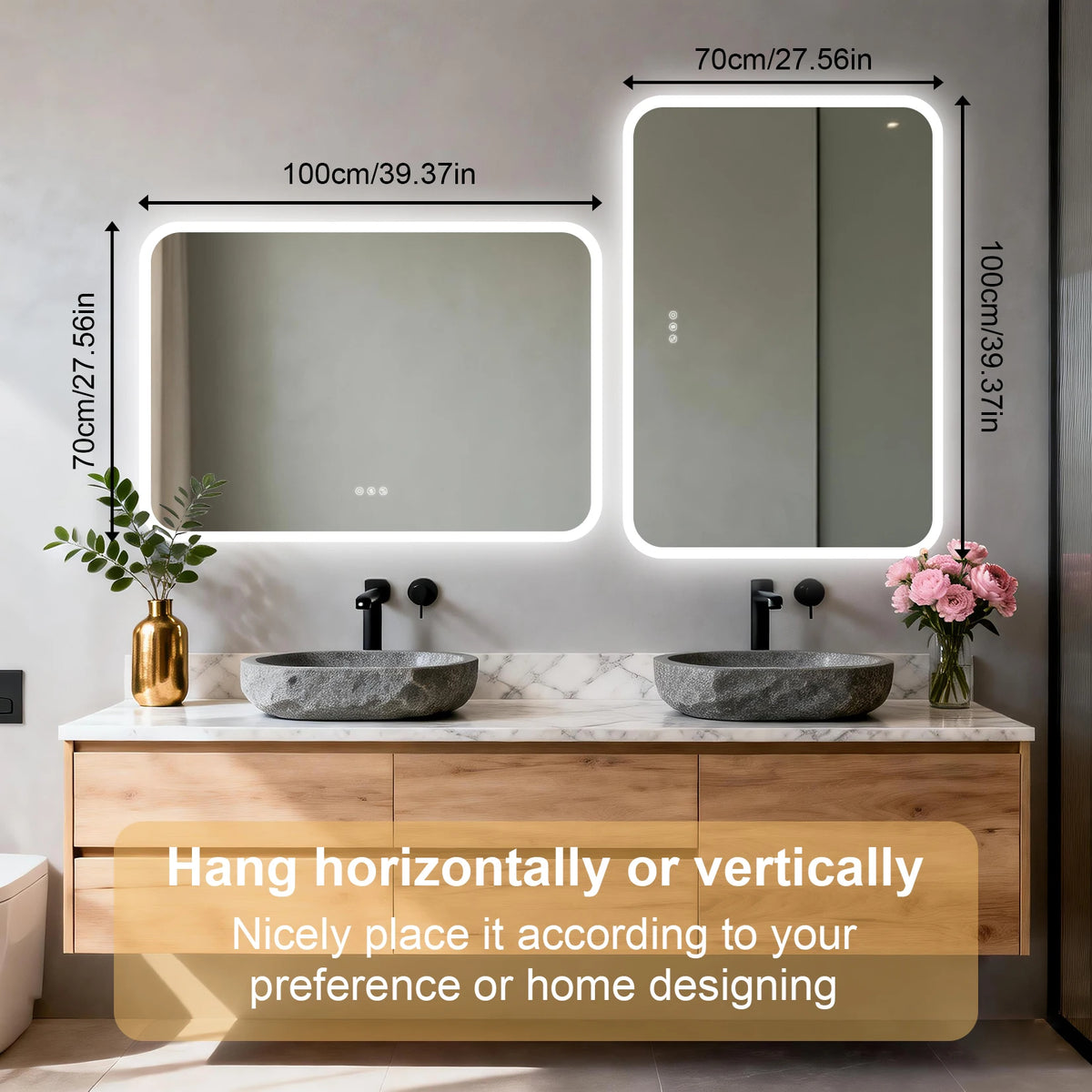 Smart Led Bathroom Mirror With Bluetooth Speakers Anti Fog
