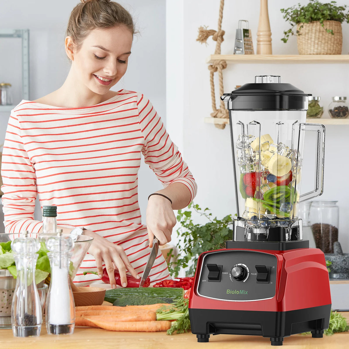 Biolomix Heavy Duty Commercial Blender Mixer Juicer 3HP 2200W