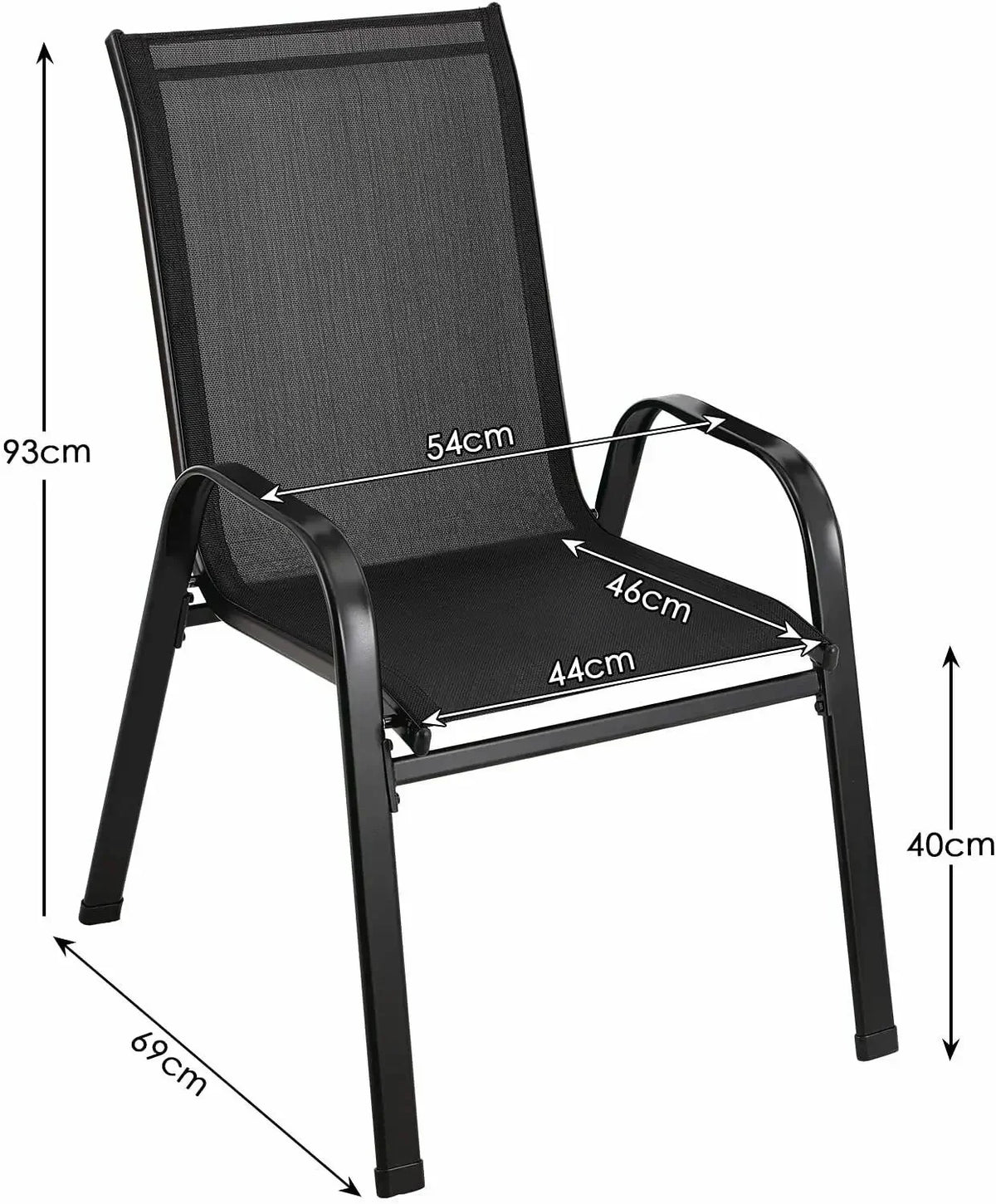 Foldable Garden Chairs Steel Iron Teslin Fabric High Back