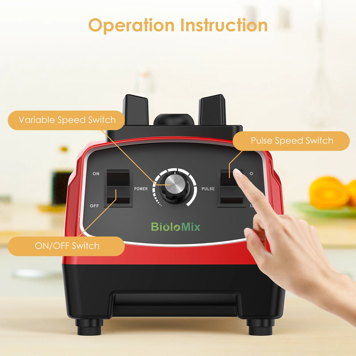 Biolomix Heavy Duty Blender Juicer Mixer Food Processor