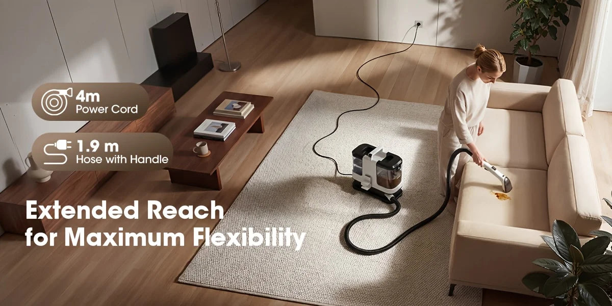 Lubluelu V2 Portable Carpet Upholstery Spot Cleaner 3-in-1 Spray Brush Vacuum 12KPa Powerful Suction Compact Storage for Home/ Sofa/Carpet/Car Seats