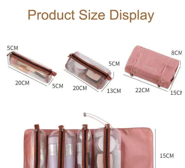 Travel Makeup Organizer Cosmetic Toiletry Bag With Zipper Storage