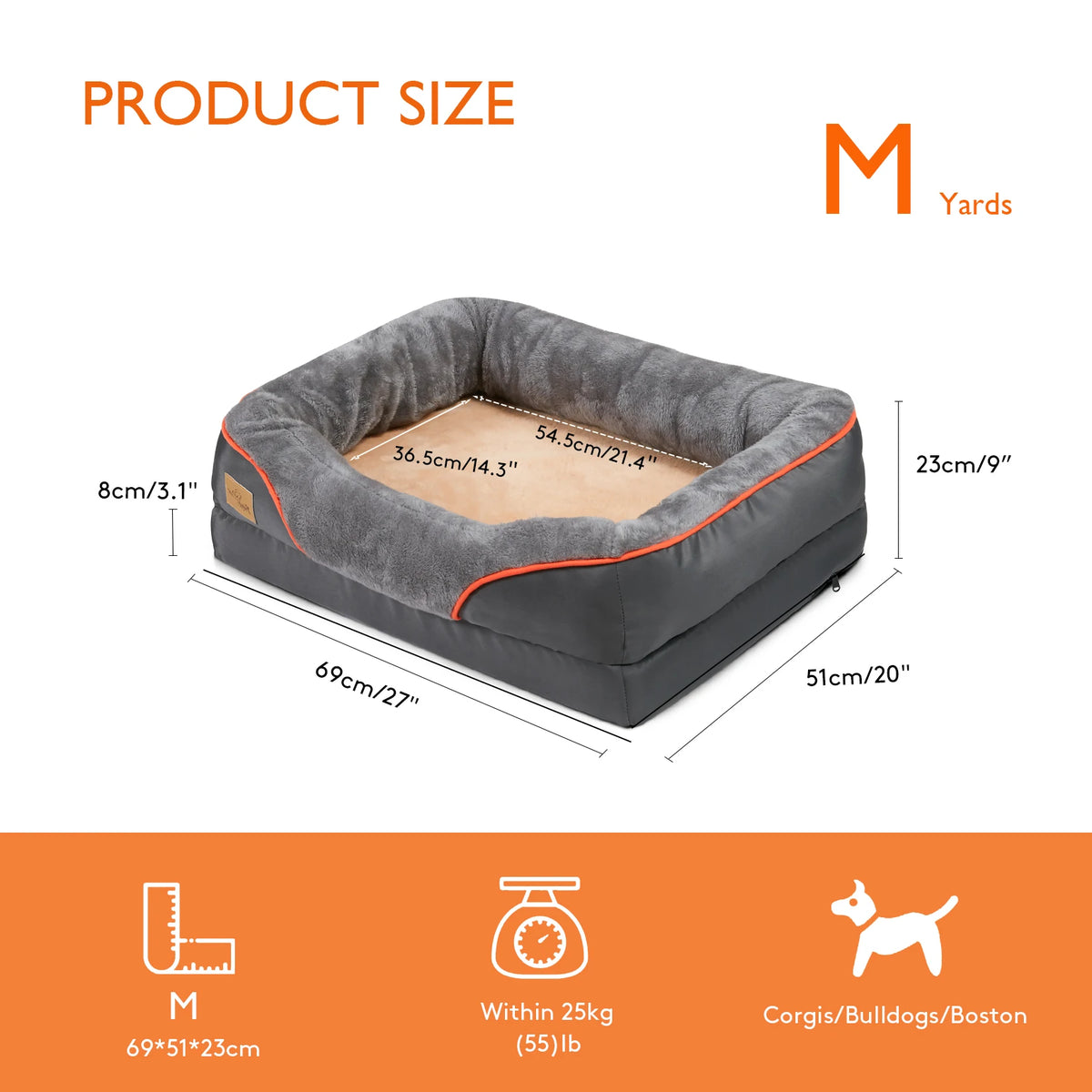 Bingopaw Super Soft Orthopedic Dog Bed With Removable Cover