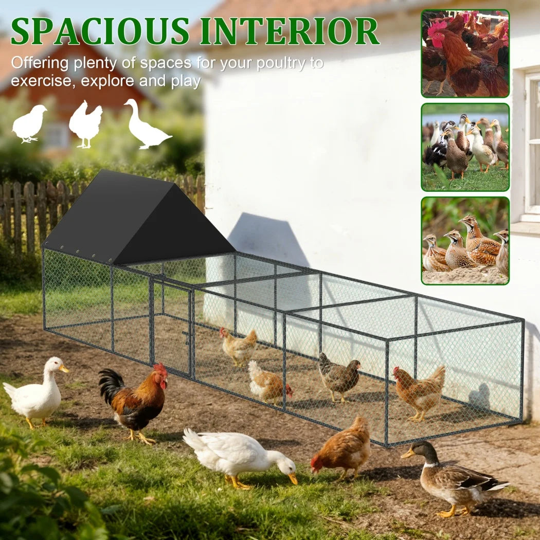 Bowart Large Outdoor Chicken Coop Cage Hen House Run