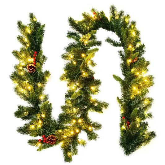 Decorative Prelit Artificial Christmas Garland With Led Lights