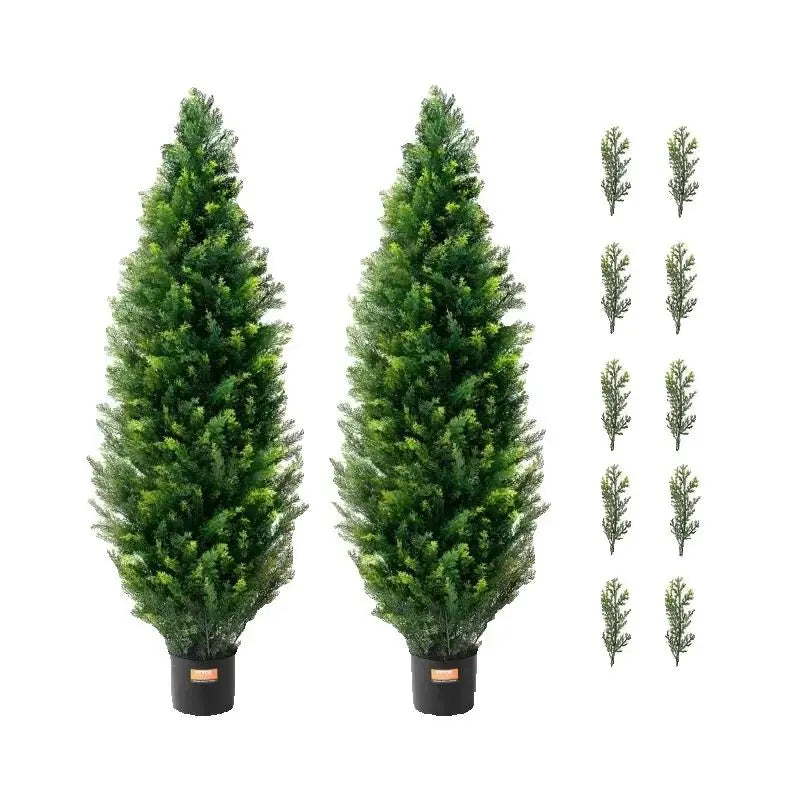SucceBuy Artificial Cedar Topiary Tree For Home Decor