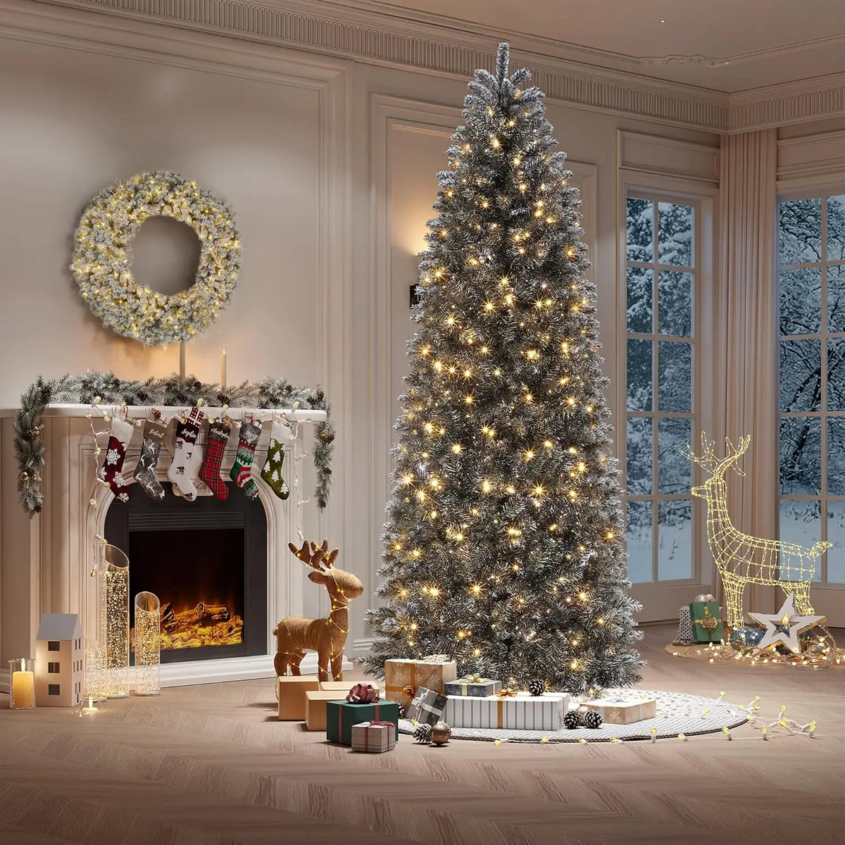 Artificial Halloween Christmas Tree With Realistic Branch Tips Metal Stand