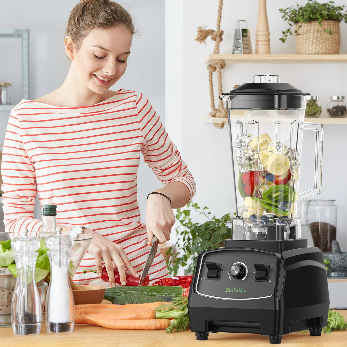 Biolomix Heavy Duty Commercial Blender Mixer Juicer 3HP 2200W