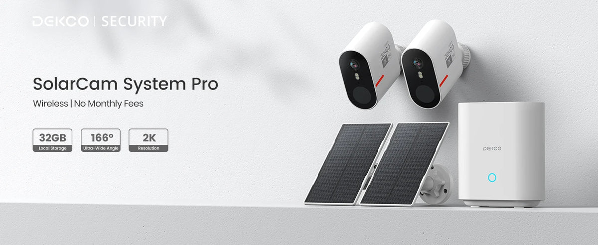 Dekco 3MP WiFi Solar Security Camera With Color Night Vision And Two Way Audio