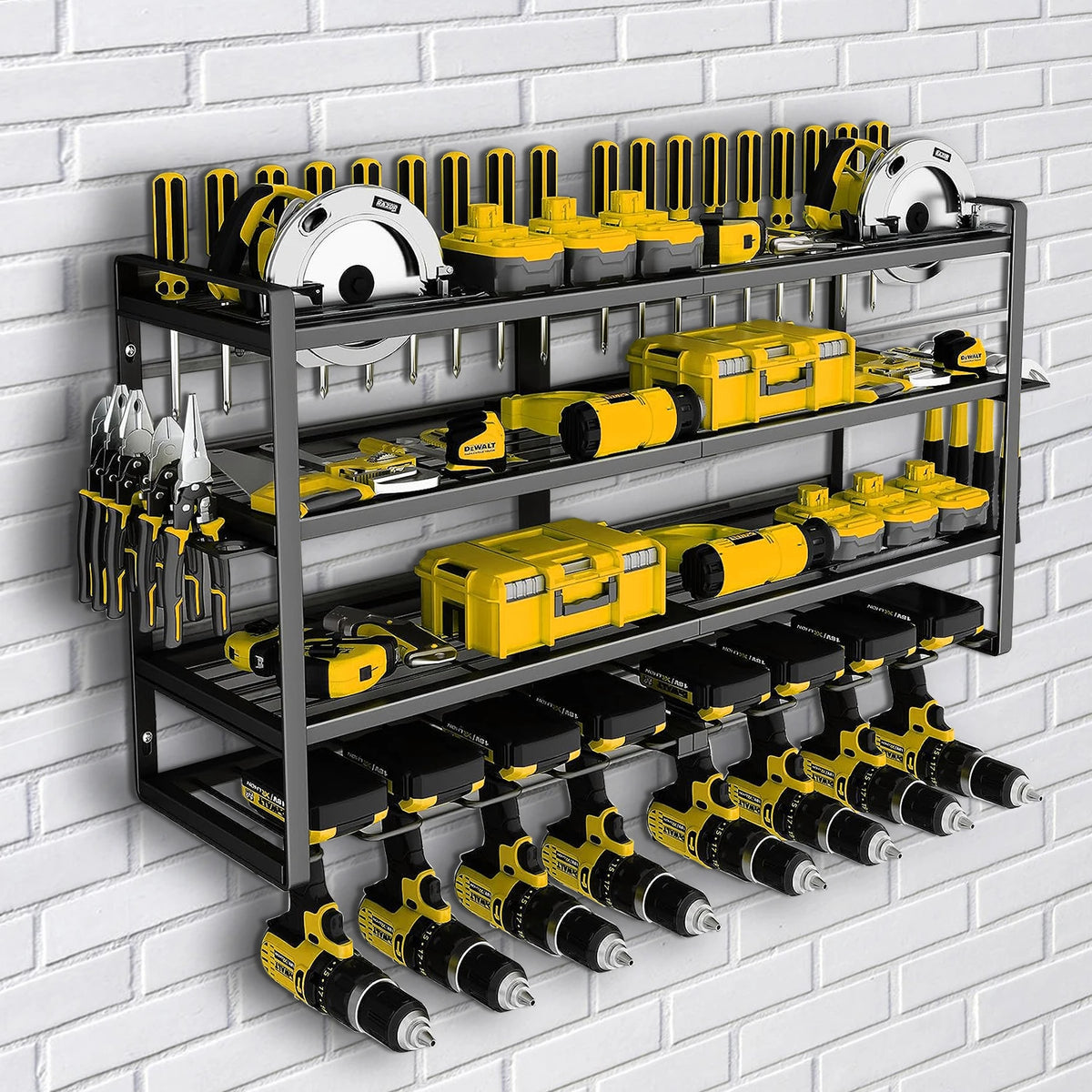 Power Tool Storage Rack 4-Tier Heavy Duty Wall Mount Organizer