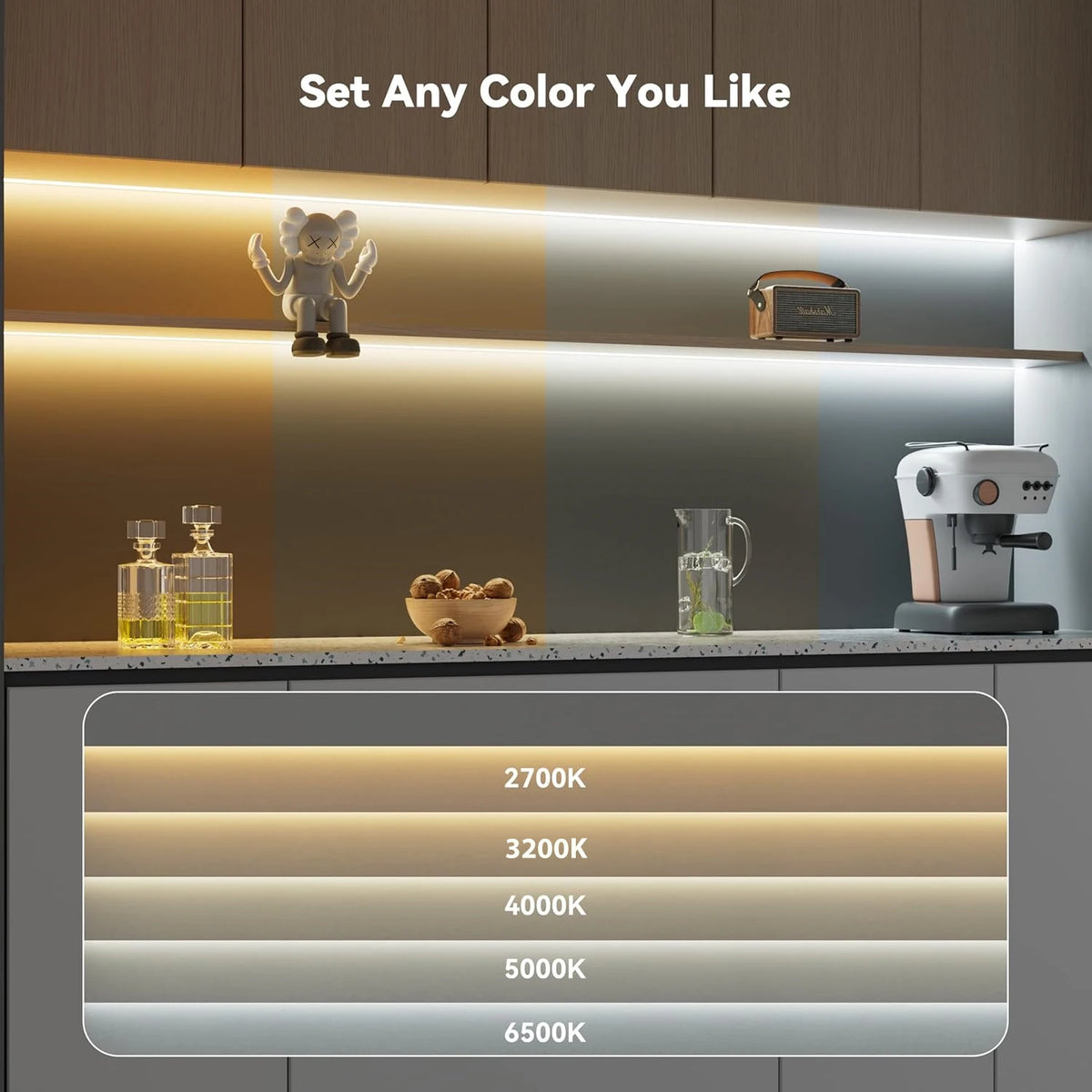 A-Convey 24V Dimmable COB LED Strip Lights With Remote Control