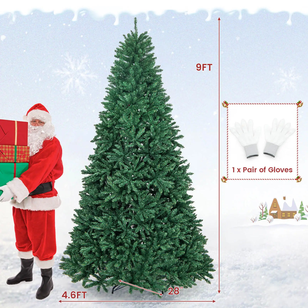 Lifezeal Artificial Christmas Tree Full Fir Hinged Structure